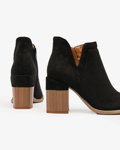 Royalfashion Black Lemere square heele heele boots
