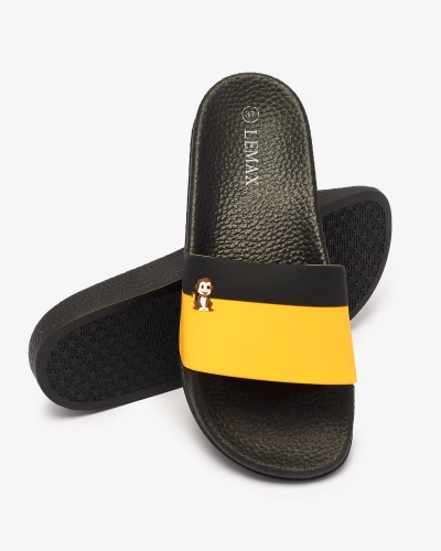 Royalfashion Tongs en caoutchouc jaune et noir pour femme Lierigs