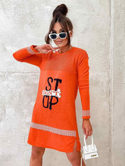 Royalfashion Robe pull femme rose clair