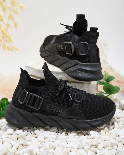 Esmeralda Sneakers Noires à Talon Plat