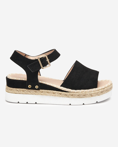 OUTLET Sandales compensées noires pour femmes Setovia - Chaussures