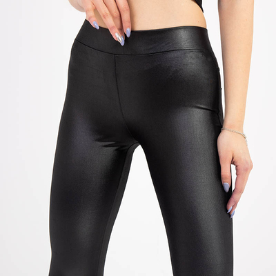 Tregging noir femme en éco-cuir - Vêtements