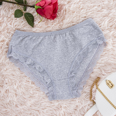 Culotte femme gris clair avec dentelle PLUS TAILLE - Sous-vêtements