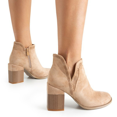 Bottes marron clair à talon carré Lemere - Footwear