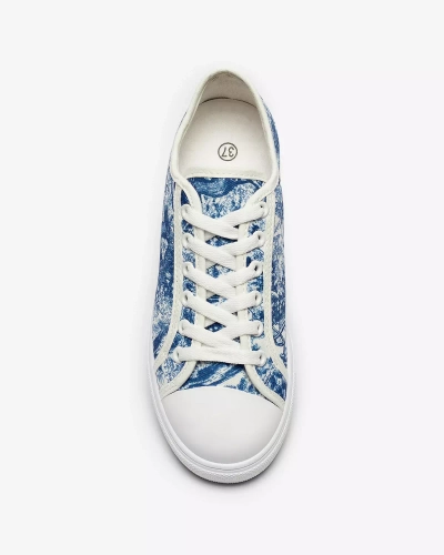 Tennis bleu et blanc à imprimé Denoll- Footwear