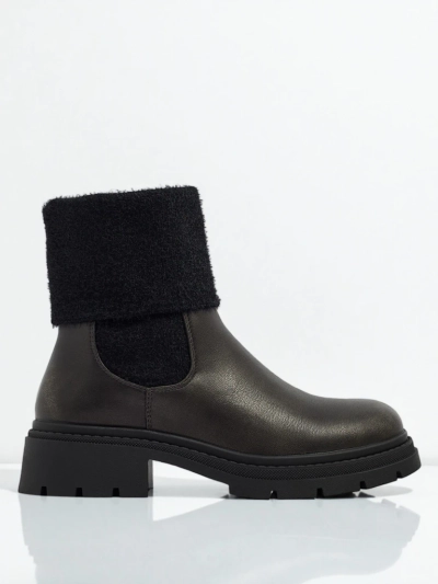 Bottines pour femmes en cuir écologique avec fourrure Kesy