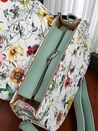 Royalfashion Petit sac à main pour femme en cuir écologique à fleurs Ori Elle