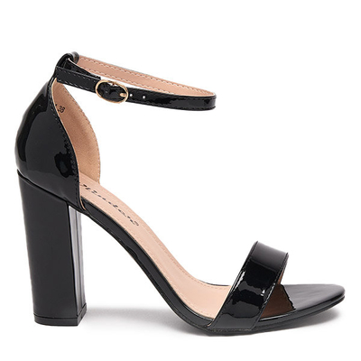 Sandales noires pour femme sur tige haute Rosdoo- Footwear