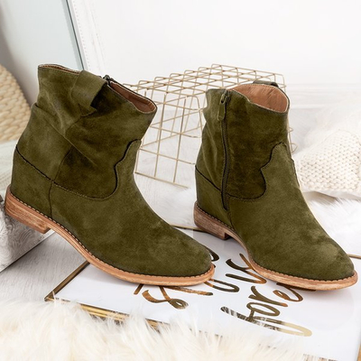 Bottes de cowboy vertes sur un coin couvert Astrit - Footwear