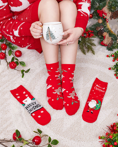 Royalfashion Chaussettes de Noël en boîte 3/pack