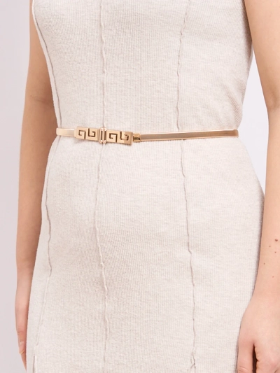 Ceinture dorée en métal pour femme Minerva Elegante avec motif grec, 64-100 cm
