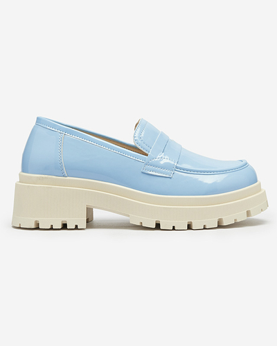 Royalfashion Mocassins laqués bleus pour femmes Noppel