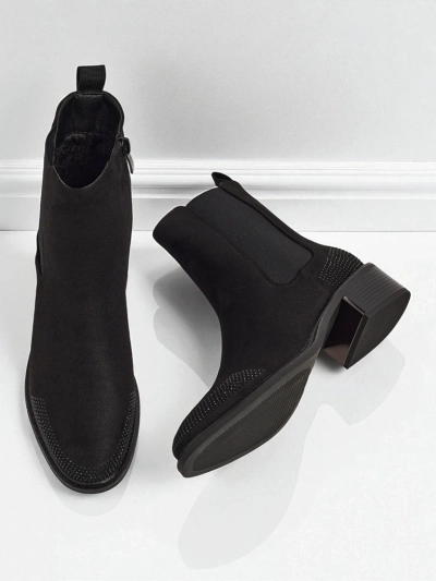 Bottines femme en éco-daim ornées de strass TangleMist