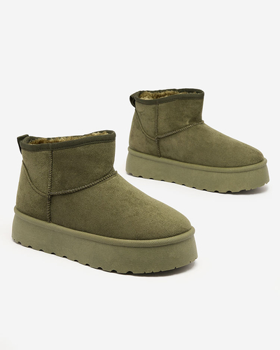 Royalfashion Bottes de neige à plateforme pour femmes vertes Ersinella
