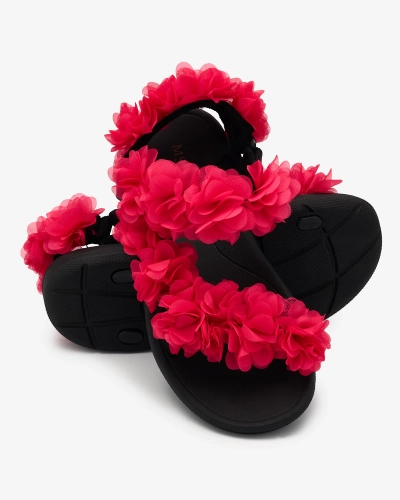 Royalfashion Sandales à fleurs pour femmes Fuchsia Alferroy