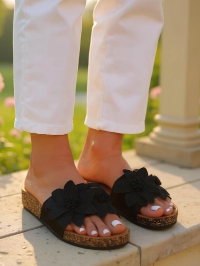 Sandales pour femmes Royalfashion avec fleurs Foules