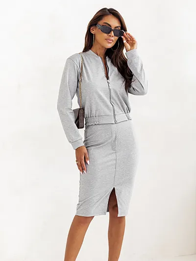 Royalfashion Ensemble décontracté pour femme avec jupe