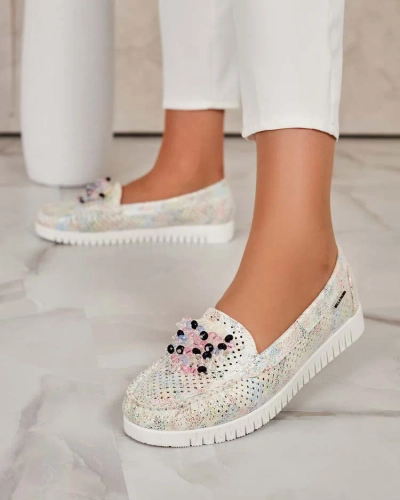 Royalfashion Mocassins ajourés perlés pour femme Namis