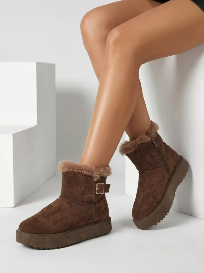 Royalfashion Bottes courtes style bottes de neige pour femmes Winter Crest