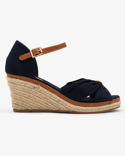 Royalfashion Sandales bleu marine à nœud pour femme Textile Tango