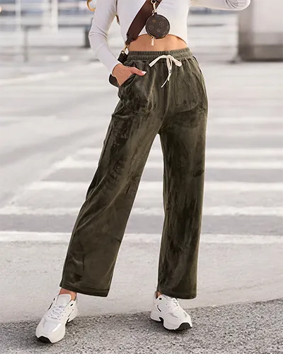 Royalfashion Pantalon de survêtement femme a'la velour