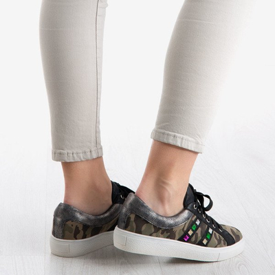 Sneakers camouflage ornées de clous colorés Strong Army - Chaussures 1