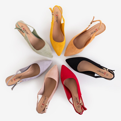 Sandales en éco-suède noires pour femmes sur un poteau Panella - Chaussures