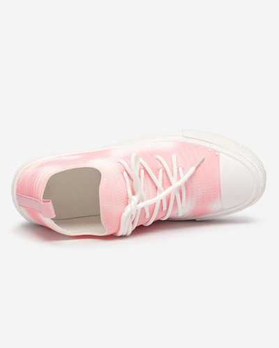 OUTLET Baskets rayées blanches et roses pour femme Manfer- Footwear