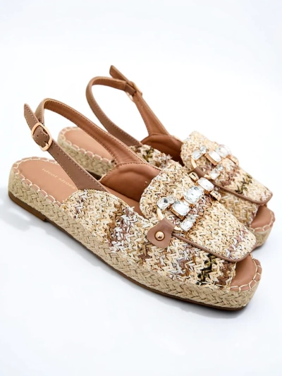 Royalfashion Espadrilles pour femmes à bout ouvert