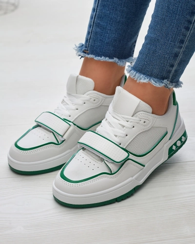 Baskets de sport pour femmes en blanc et vert Xirrat- Footwear