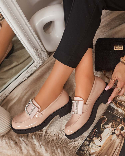 Chaussures laquées avec une boucle de couleur nude Fogim- Footwear