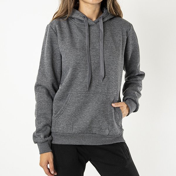 Sweat-shirt à capuche isolé gris foncé pour femmes - Vêtements
