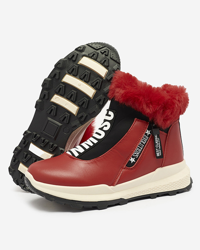 Bottes rouges isolées pour femmes avec fourrure Scherr- Footwear