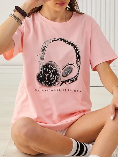 T-shirt en coton pour femmes Royalfashion avec imprimé