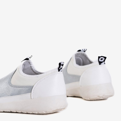 Chaussures de sport femme Jadena blanches et argentées - Footwear