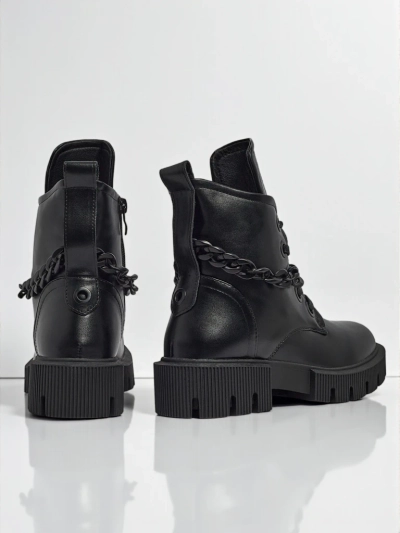 Bottines lacées pour femmes en cuir écologique Anviq