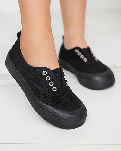 OUTLET Baskets pour femmes avec une semelle plus épaisse en noir Askol- Footwear