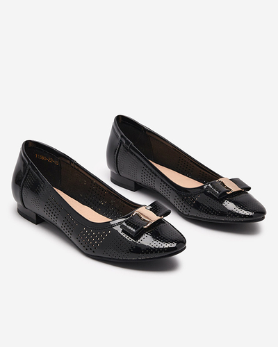 Ballerines femme noires ajourées à nœud Rumac - Footwear