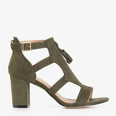 Sandales pour femmes vert foncé sur le poteau Krys - Footwear