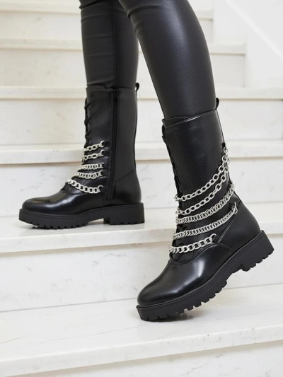 Royalfashion Bottes bagger pour femme en noir Goserre