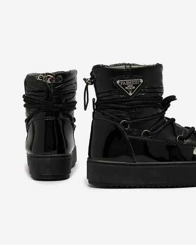 Royalfashion Chaussures à enfiler pour enfants a'la snow boots en noir Asifa