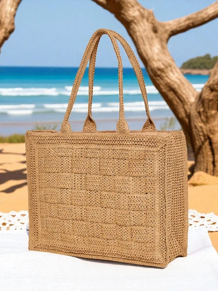 Royalfashion Grand sac à main en paille pour femme Ariadne Raffia