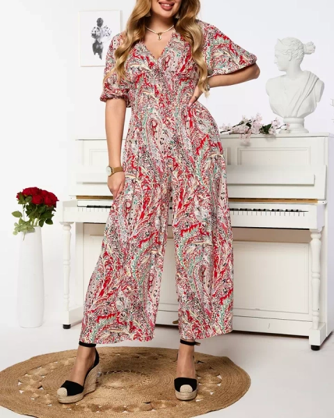 Combinaison à motifs pour femme en rouge - Vêtements