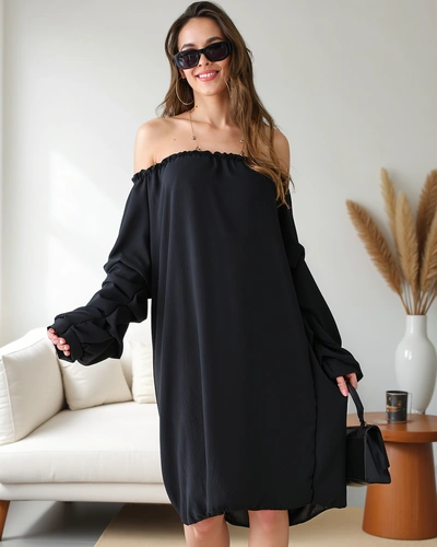 Robe femme Royalfashion lisse à la espagnole avec volants