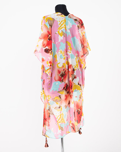 Paréo femme rose à motifs - Vêtement