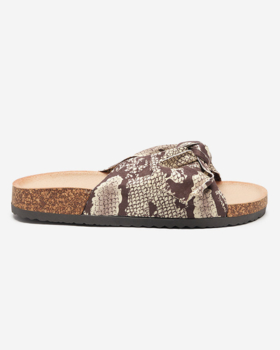 Chaussons marron à nœud Montiana - Chaussures