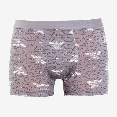 Boxer homme gris à motifs - Sous-vêtements