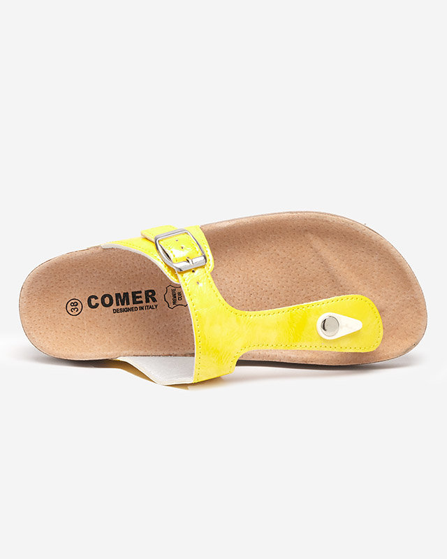 OUTLET Tongs femme jaunes Elotsi - Footwear