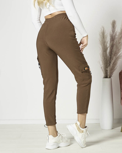 Pantalon de combat marron pour femme avec chaîne- Vêtements