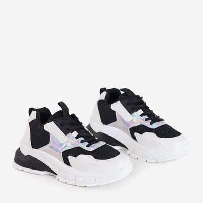 OUTLET Baskets de sport noires pour femmes avec inserts holographiques Agapila - Footwear